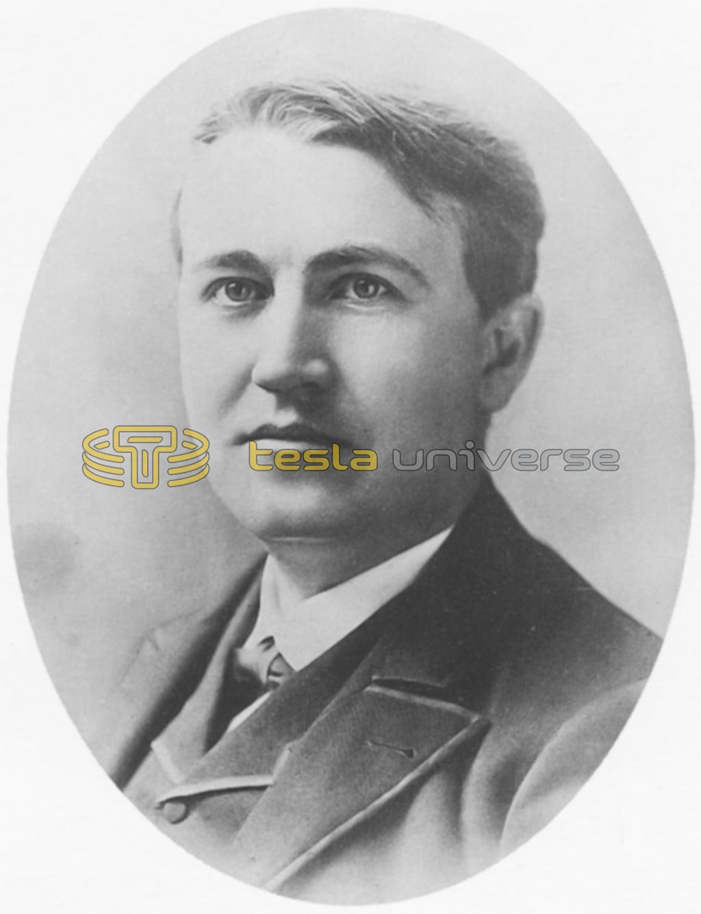 Portrait of a younger Thomas Alva Edison.