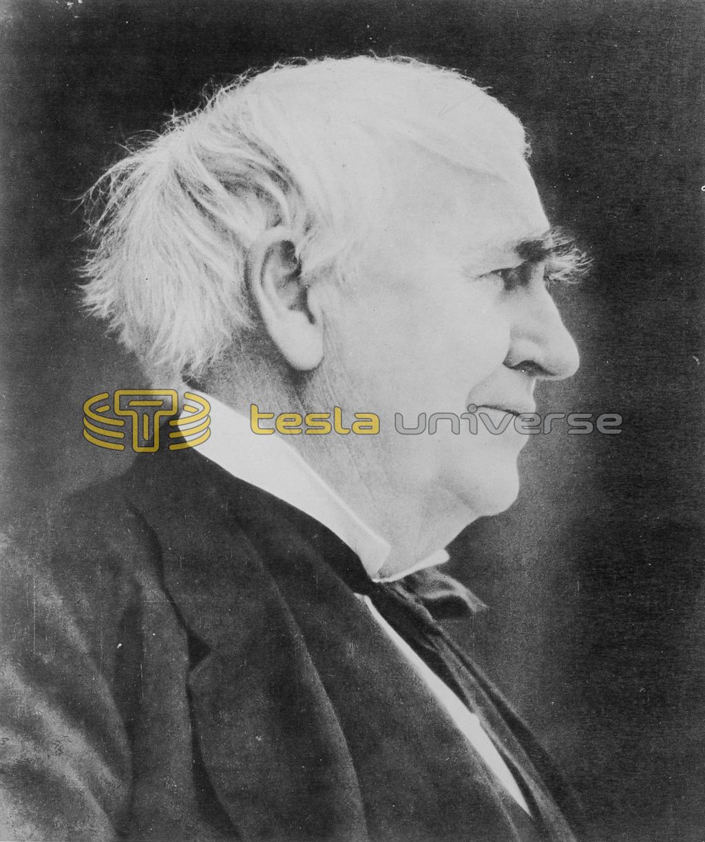 Profile Portrait of Thomas Alva Edison.