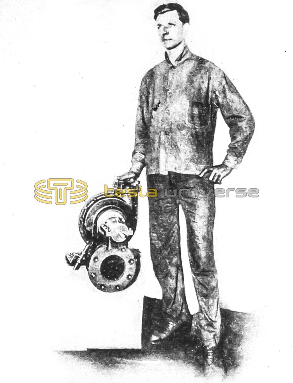 Tesla's smallest turbine model - develops 110 horse power