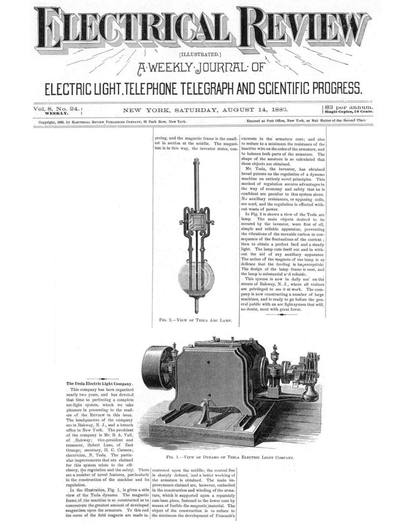 Preview of The Tesla Electric Light Company article