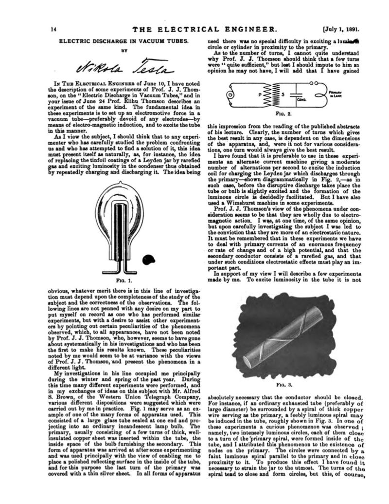 Preview of Electric Discharge in Vacuum Tubes article
