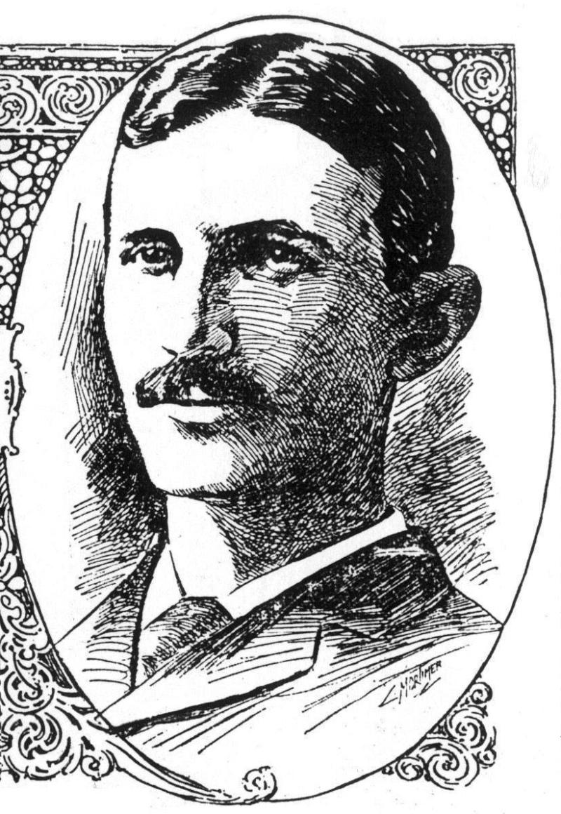 Sketch of Nikola Tesla from 1897 article