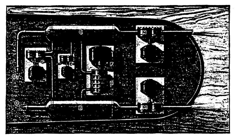 Design of a vessel to be propelled by energy derived from temperature differences in the water