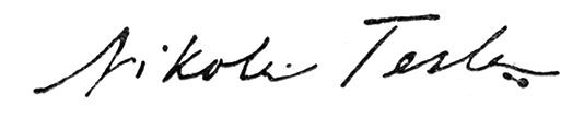 Nikola Tesla signature autograph, circa 1920