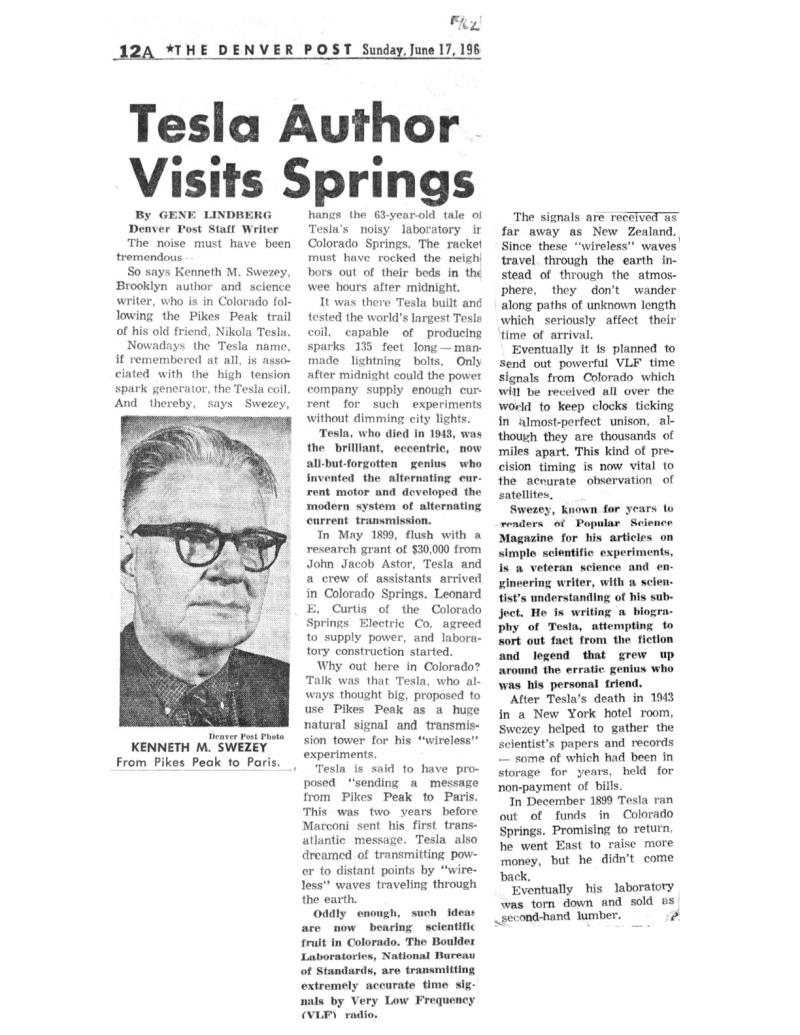 Preview of Tesla Author Visits Springs article