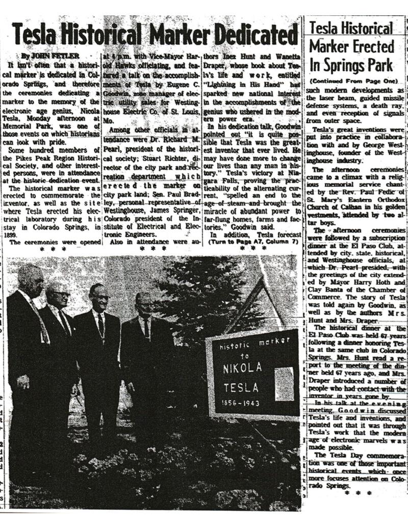 Preview of Tesla Historical Marker Dedicated article