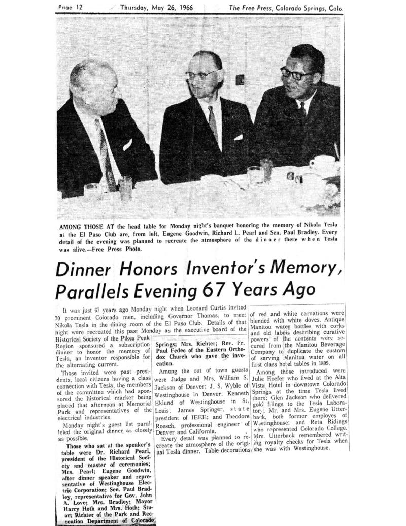 Preview of Dinner Honors Inventor's Memory, Parallels Evening 67 Years Ago article