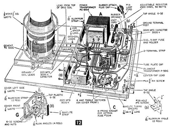 Miniature Tesla coil component layout and details.