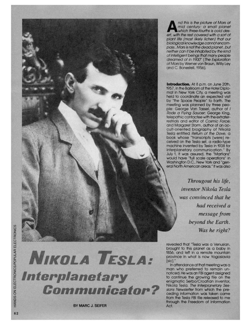 Preview of Nikola Tesla: Interplanetary Communicator? article