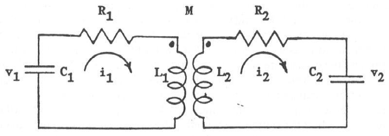 Schematic for classic Tesla coil showing mutual inductance