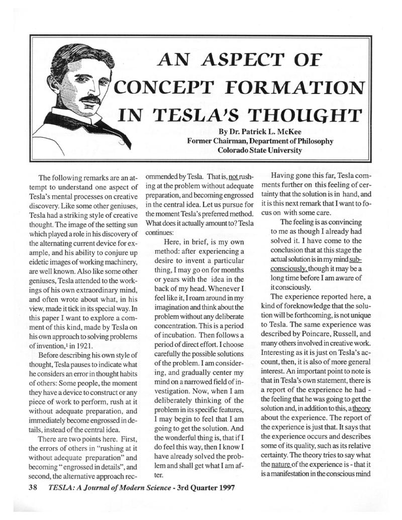 Preview of An Aspect of Concept Formation in Tesla’s Thought article