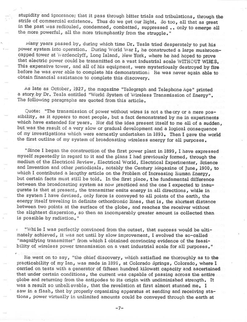 Dr. Nikola Tesla: The Forgotten Super Man of Our Industrial Age - Page 7