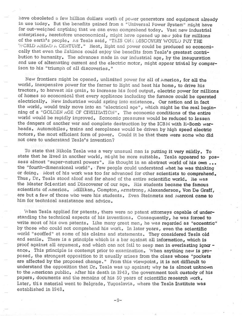 Dr. Nikola Tesla: The Forgotten Super Man of Our Industrial Age - Page 9