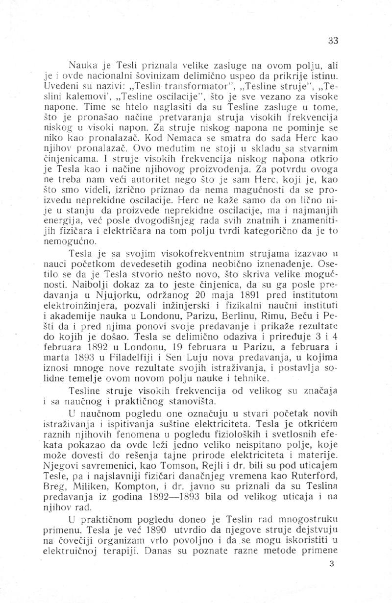 Nikola Tesla and His Works - On the Occassion of the Eightieth Anniversary - Page 33