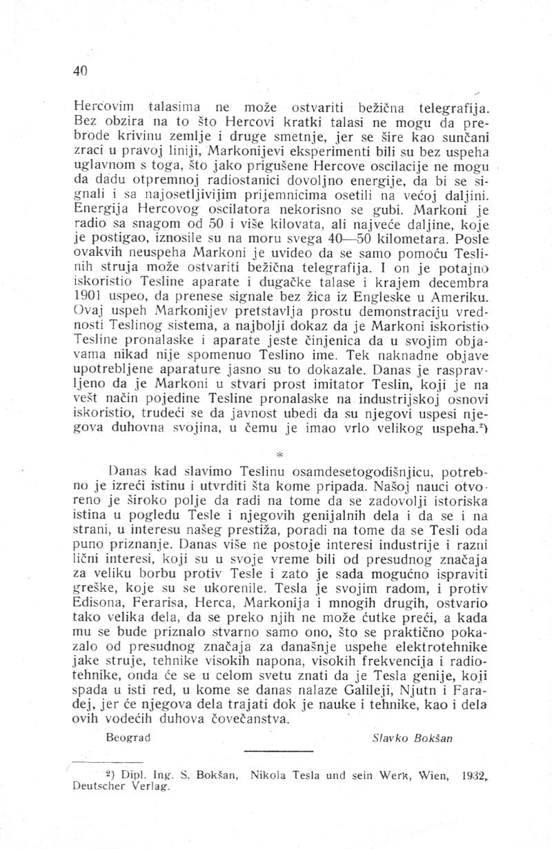 Nikola Tesla and His Works - On the Occassion of the Eightieth Anniversary - Page 40