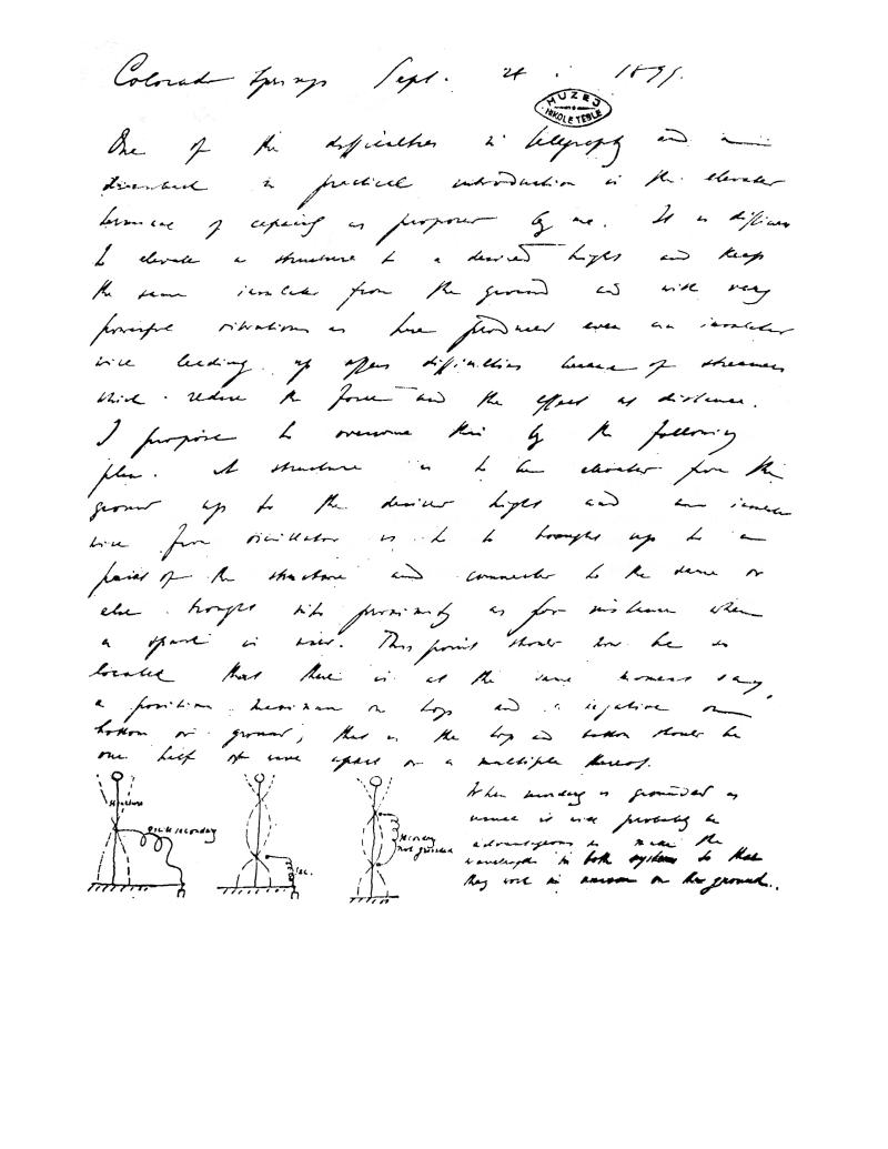 Nikola Tesla : Colorado Springs Notes - Sept. 28, 1899