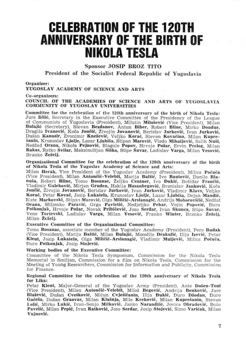 Nikola Tesla: Programme of Celebrations (1976) - Page 7
