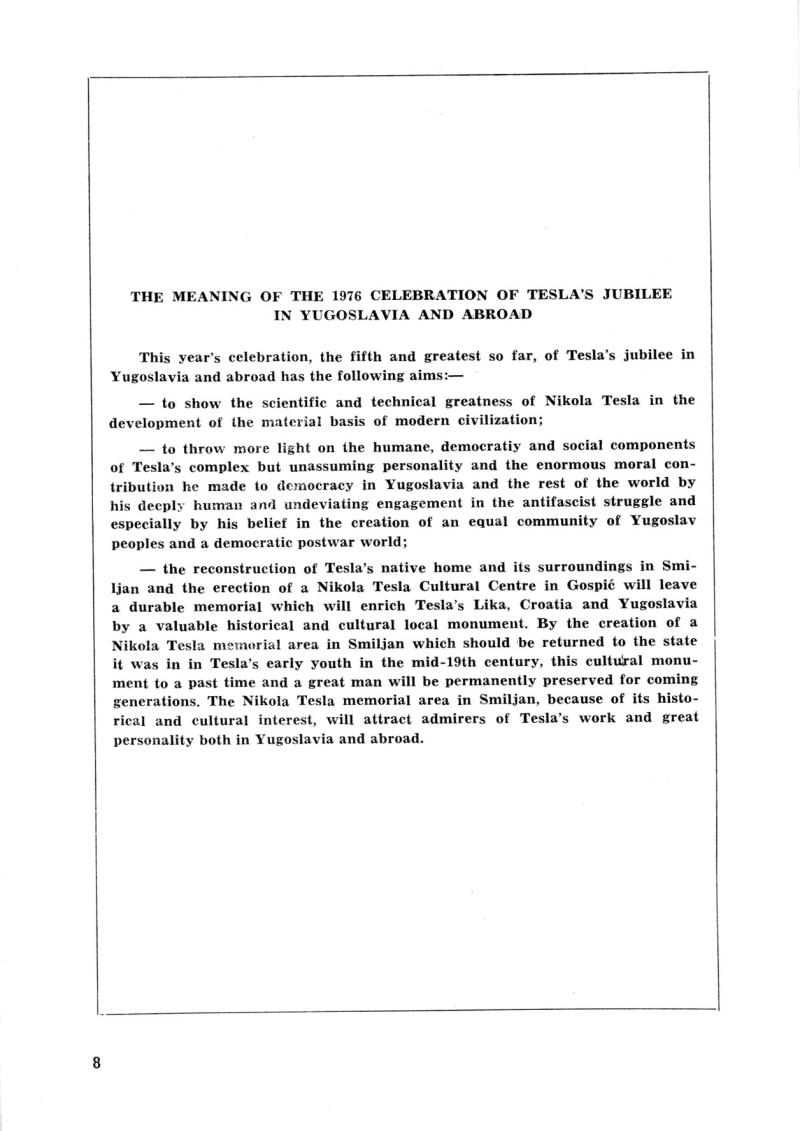 Nikola Tesla: Programme of Celebrations (1976) - Page 8