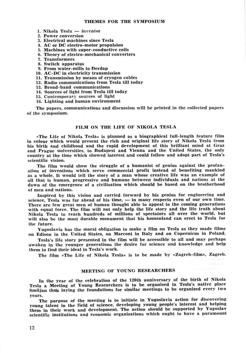 Nikola Tesla: Programme of Celebrations (1976) - Page 12