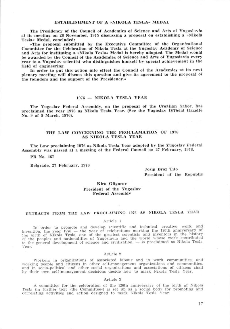 Nikola Tesla: Programme of Celebrations (1976) - Page 17