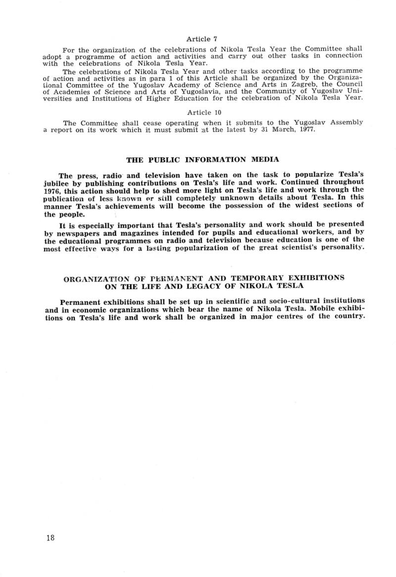 Nikola Tesla: Programme of Celebrations (1976) - Page 18
