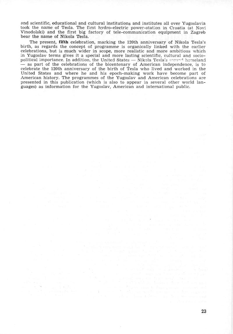 Nikola Tesla: Programme of Celebrations (1976) - Page 23