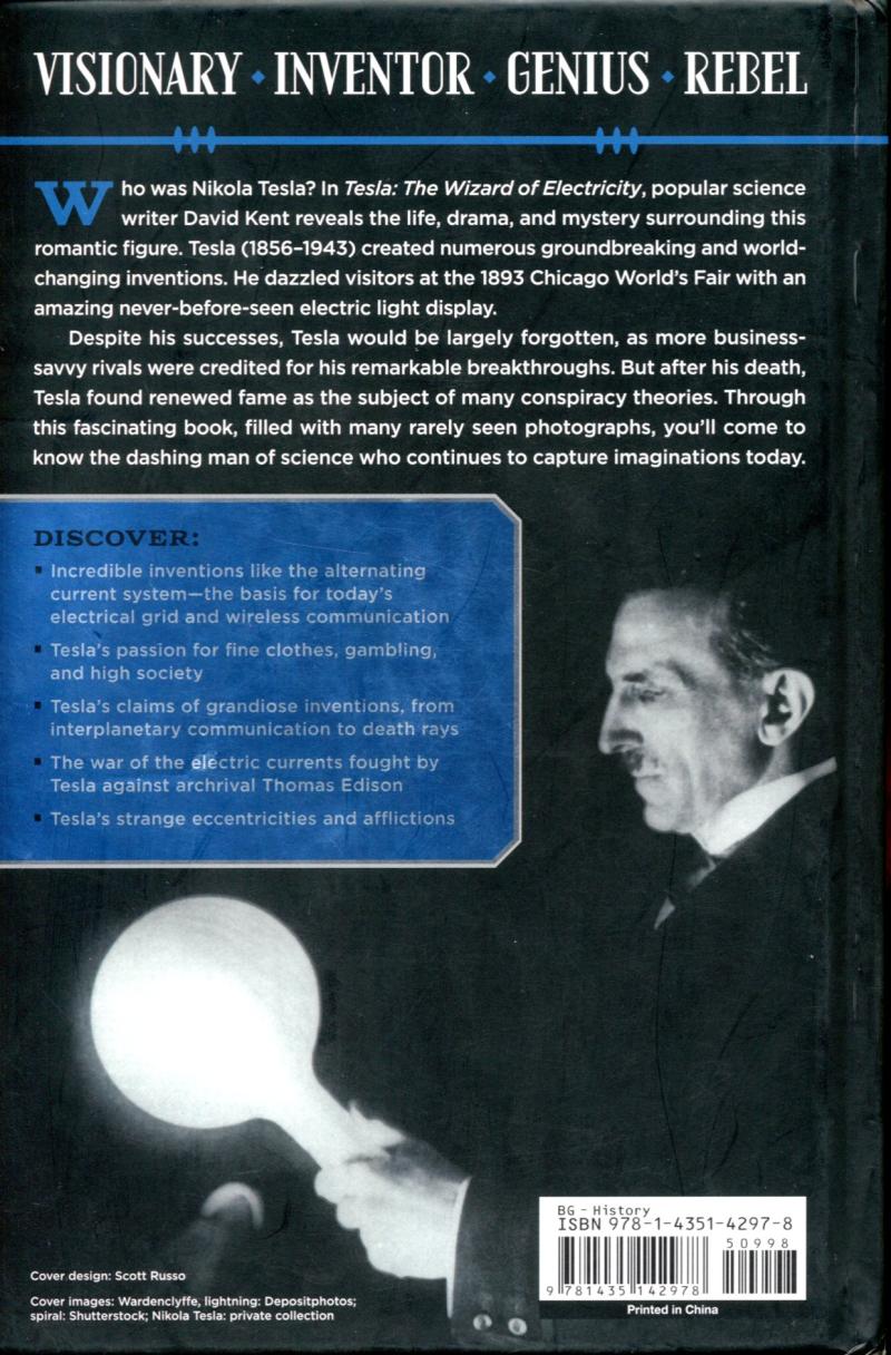 Tesla - The Wizard of Electricity - Back cover