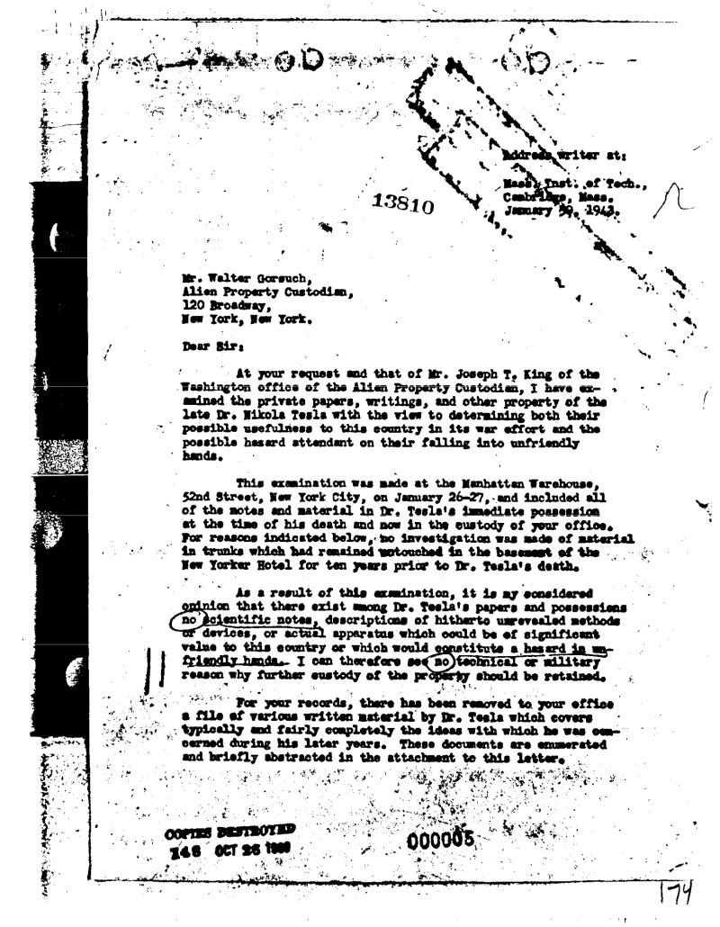Nikola Tesla FBI Files - Page 174 | Tesla Universe