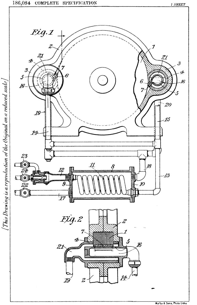 Nikola Tesla British Patent 186,084 - Improved Process of and Apparatus for Deriving Motive Power from Steam - Image 1