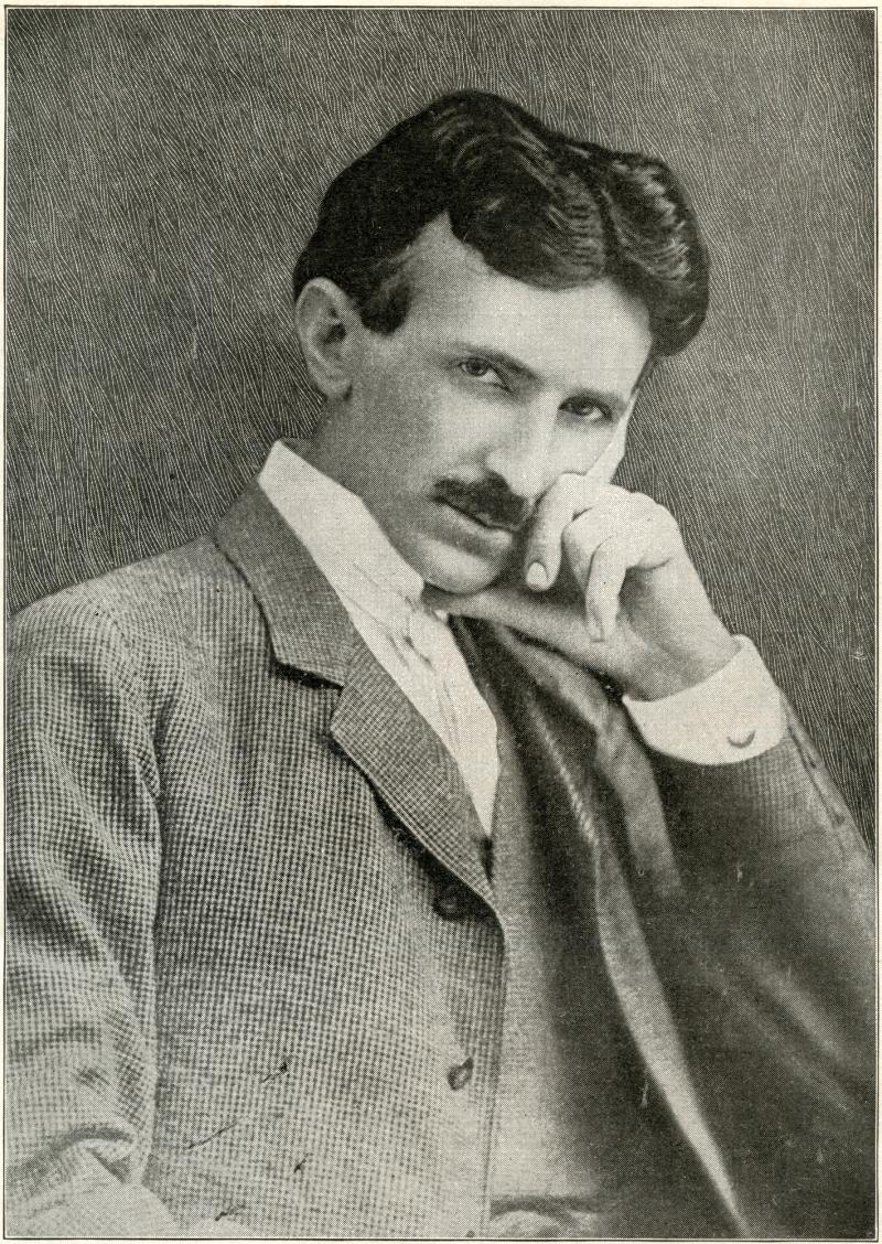 A retouched version of the famous Nikola Tesla portrait