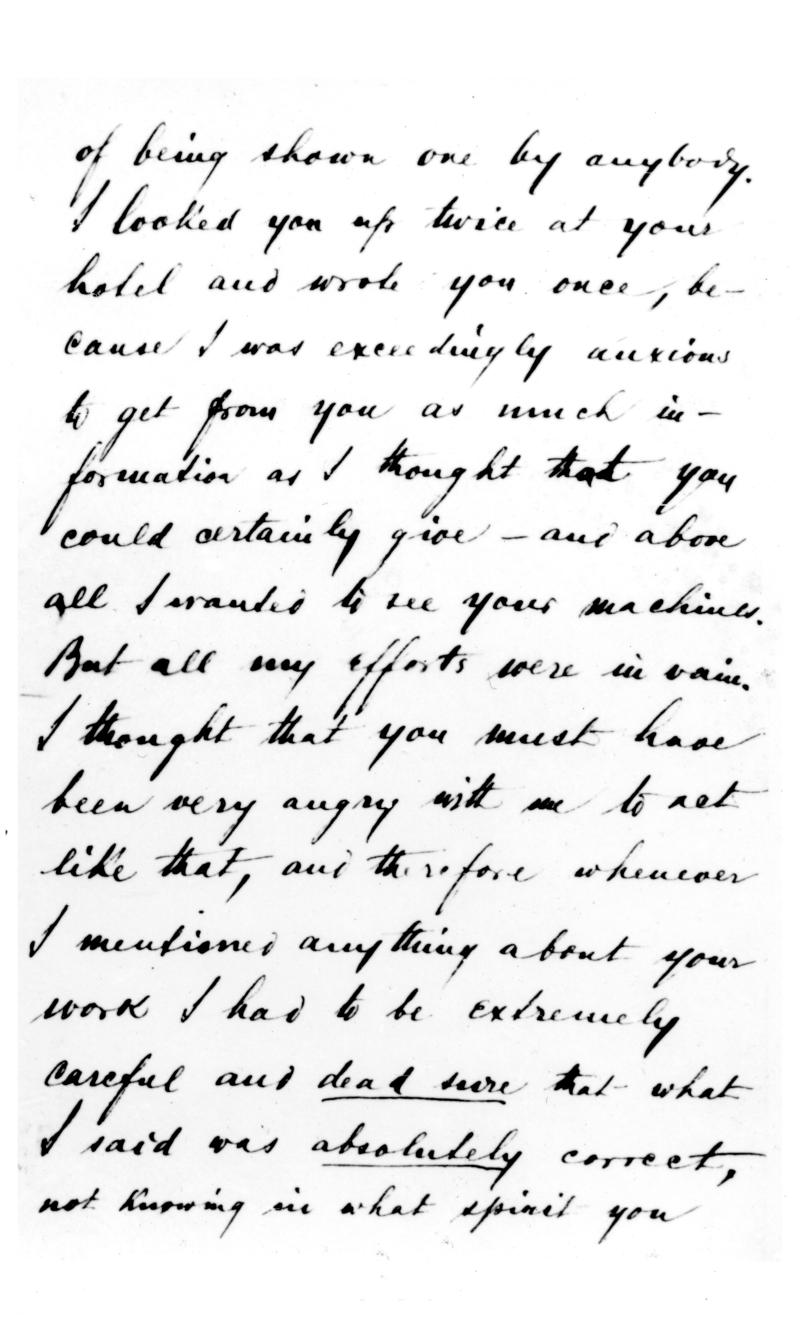 December 19th, 1891 letter from Prof. Michael Pupin to Nikola Tesla - Page 2