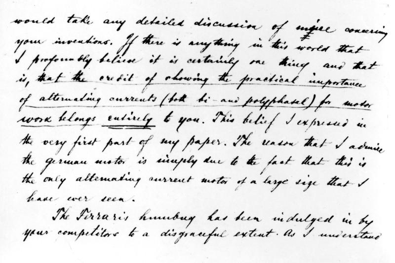 December 19th, 1891 letter from Prof. Michael Pupin to Nikola Tesla - Page 3