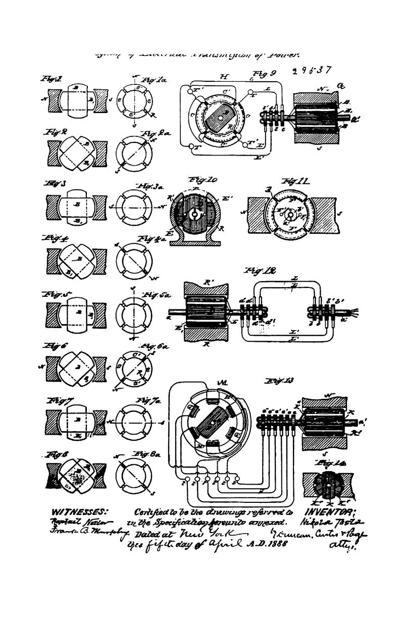 Nikola Tesla Canadian Patent 29537 - System of Electrical Transmission of Power - Image 1