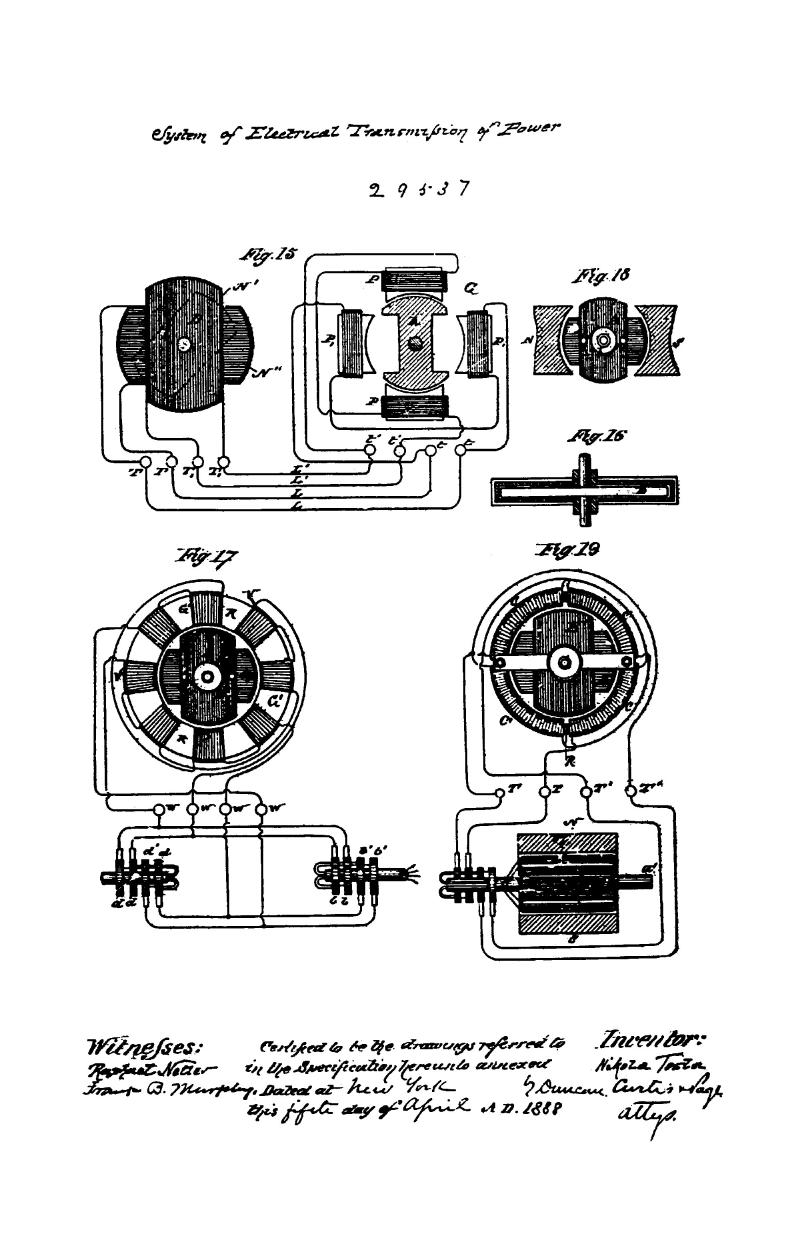 Nikola Tesla Canadian Patent 29537 - System of Electrical Transmission of Power - Image 2