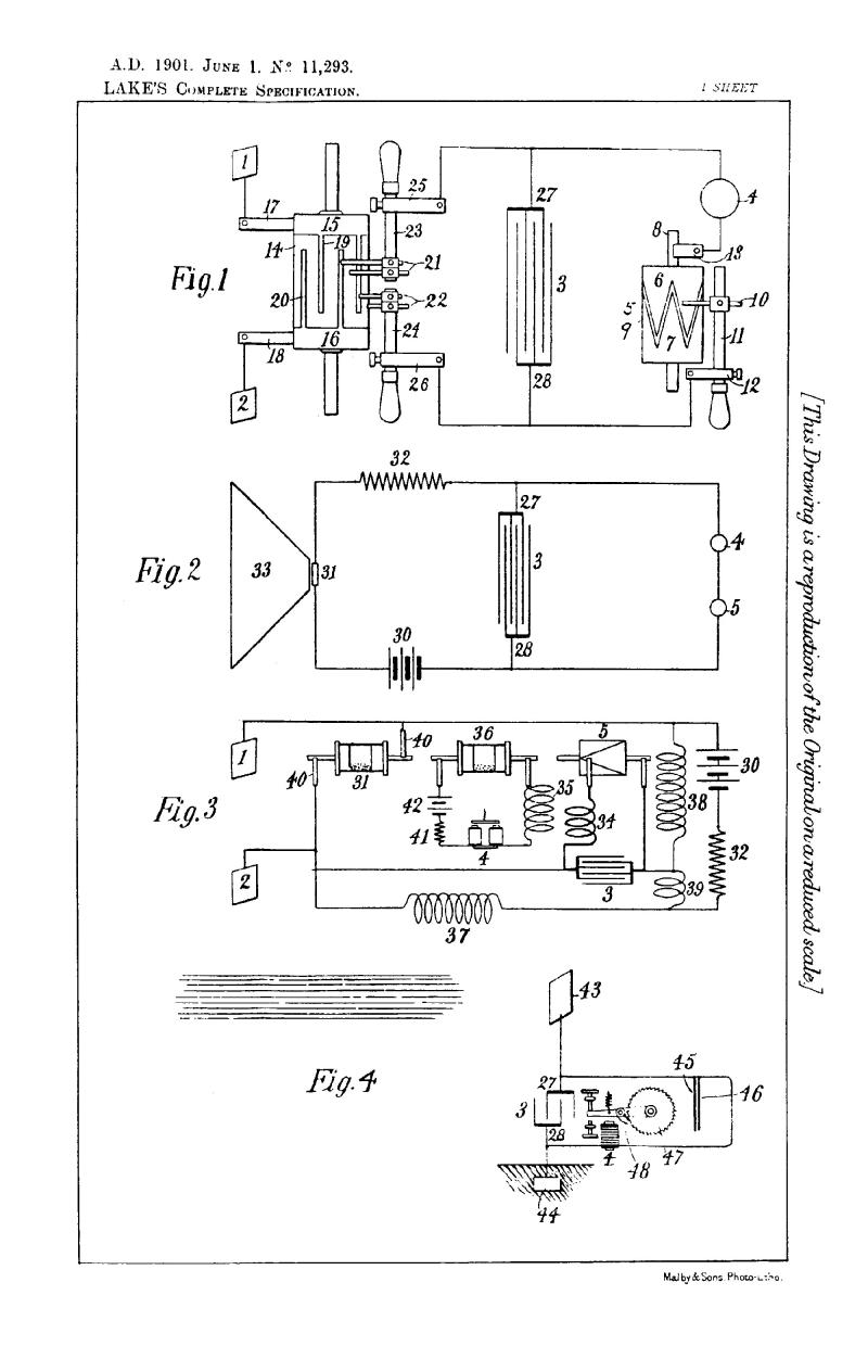 Nikola Tesla British Patent 11,293 - Improvements Relating to the Utilization of Electromagnetic, Light, or Other Like Radiations Effects or Disturbances Transmitted through the Natural Media and to Apparatus Therefor - Image 1