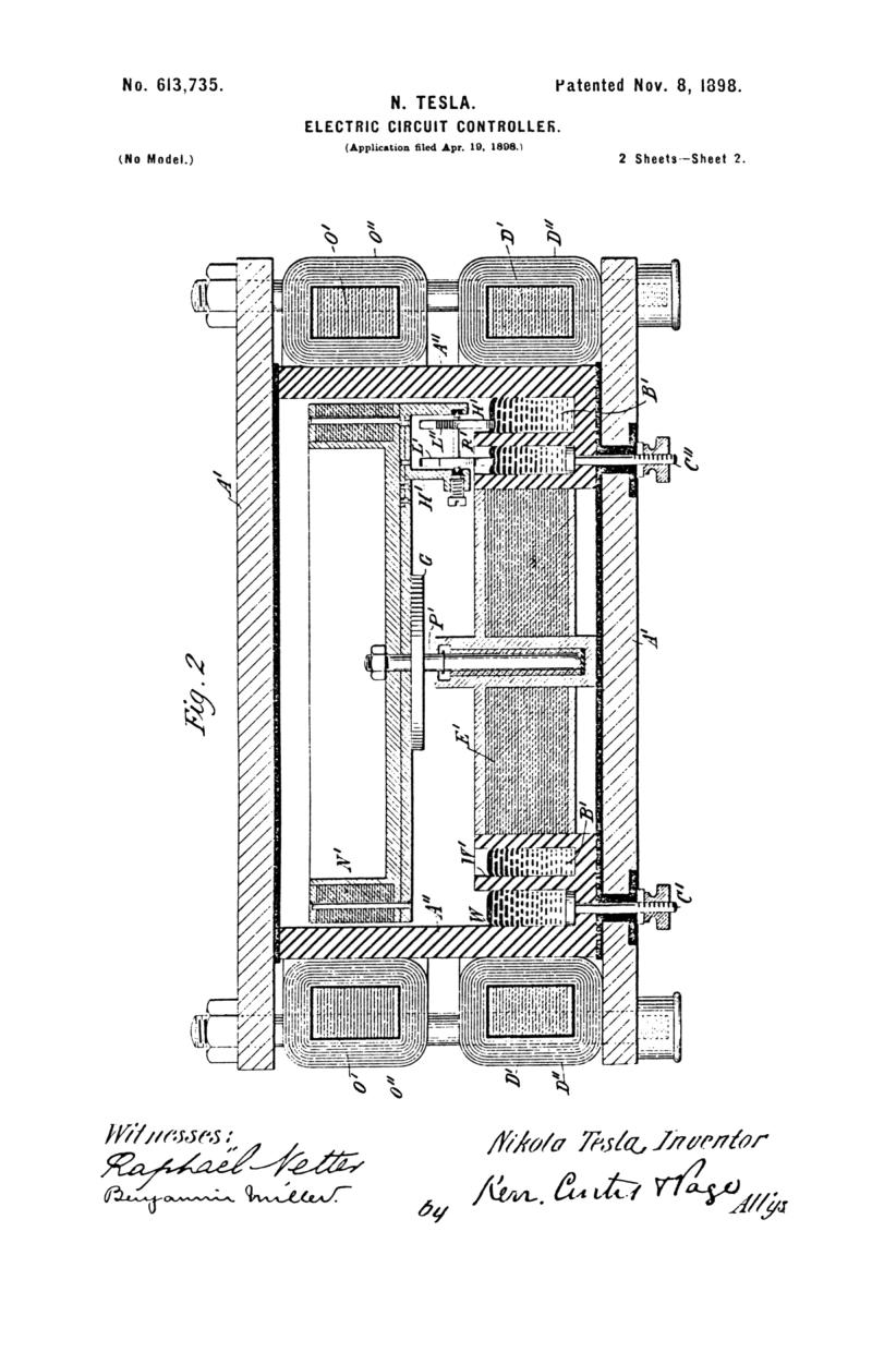 Nikola Tesla U.S. Patent 613,735 - Electric Circuit Controller - Image 2