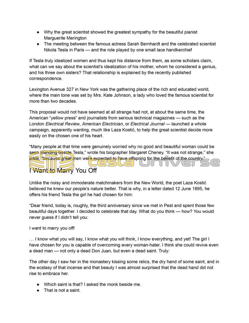 Nikola Tesla: Lesser-Known Details from His Private Life - Page 2