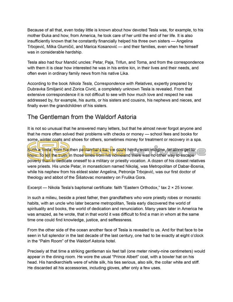 Nikola Tesla: Lesser-Known Details from His Private Life - Page 6