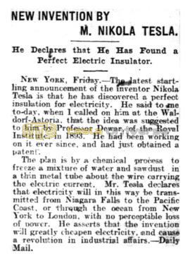 Preview of New Invention by M. Nikola Tesla article