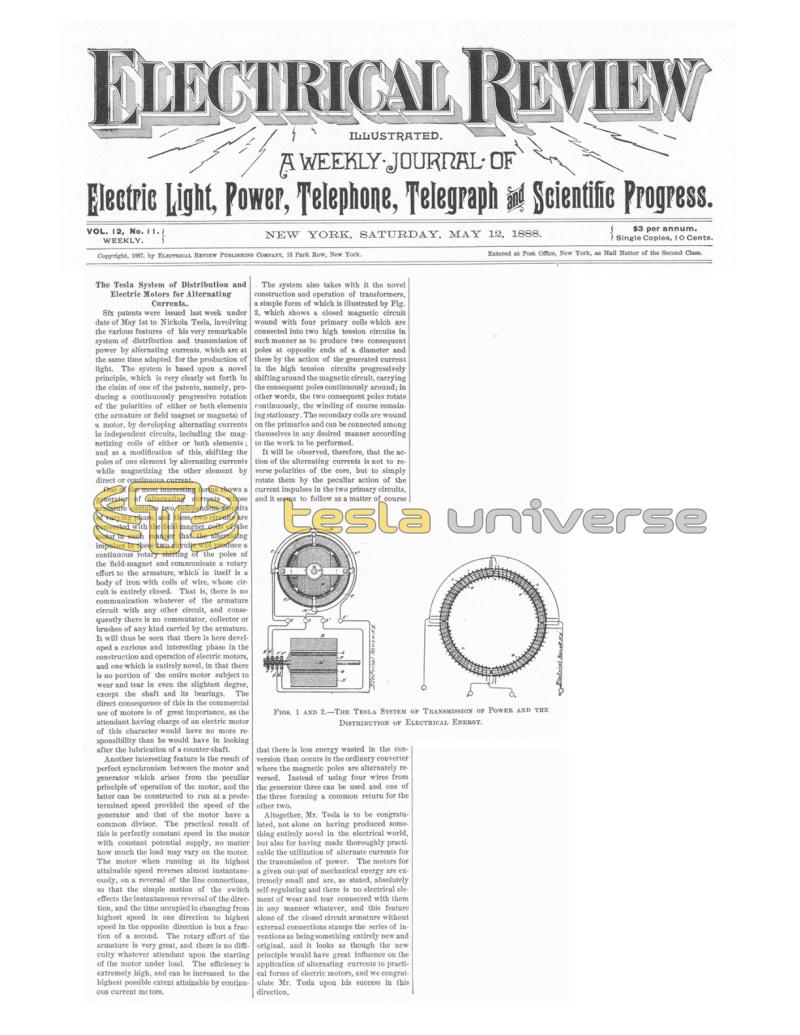 Preview of The Tesla System of Distribution and Electric Motors for Alternating Currents article