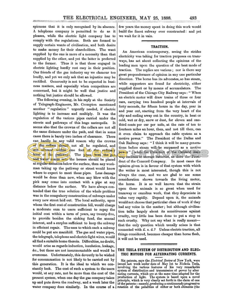 Preview of The Tesla System of Distribution and Electric Motors for Alternating Currents article