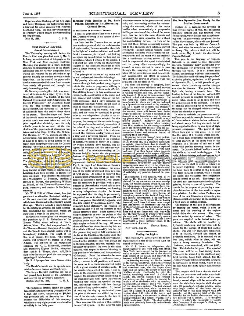 Preview of Inventor Tesla Replies to Dr. Louis Duncan, Explaining His Alternating Current Motor article