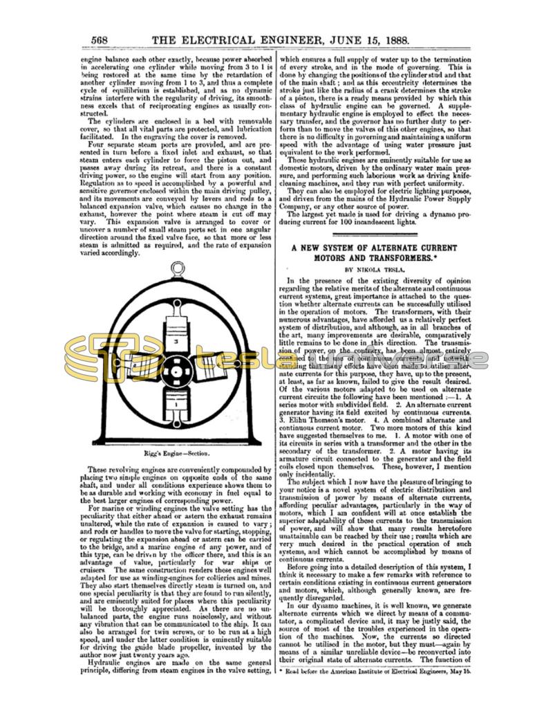 Preview of A New System of Alternate Current Motors and Transformers article