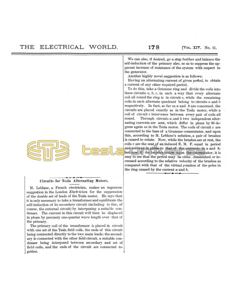 Preview of Circuits for Tesla Alternating Motors article
