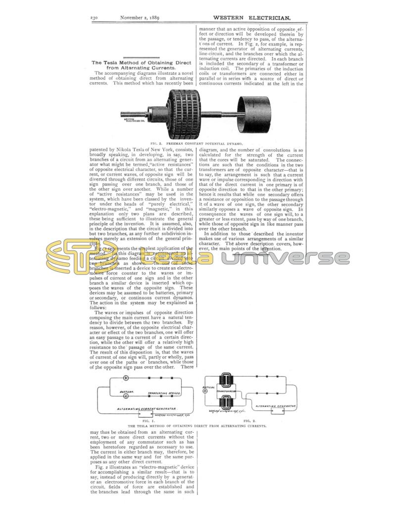 Preview of The Tesla Method of Obtaining Direct from Alternating Currents article