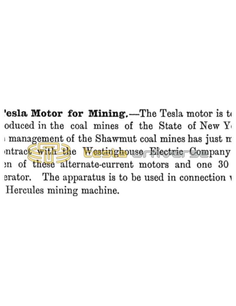 Preview of Tesla Motor for Mining article
