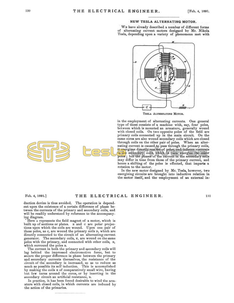 Preview of New Tesla Alternating Motor article