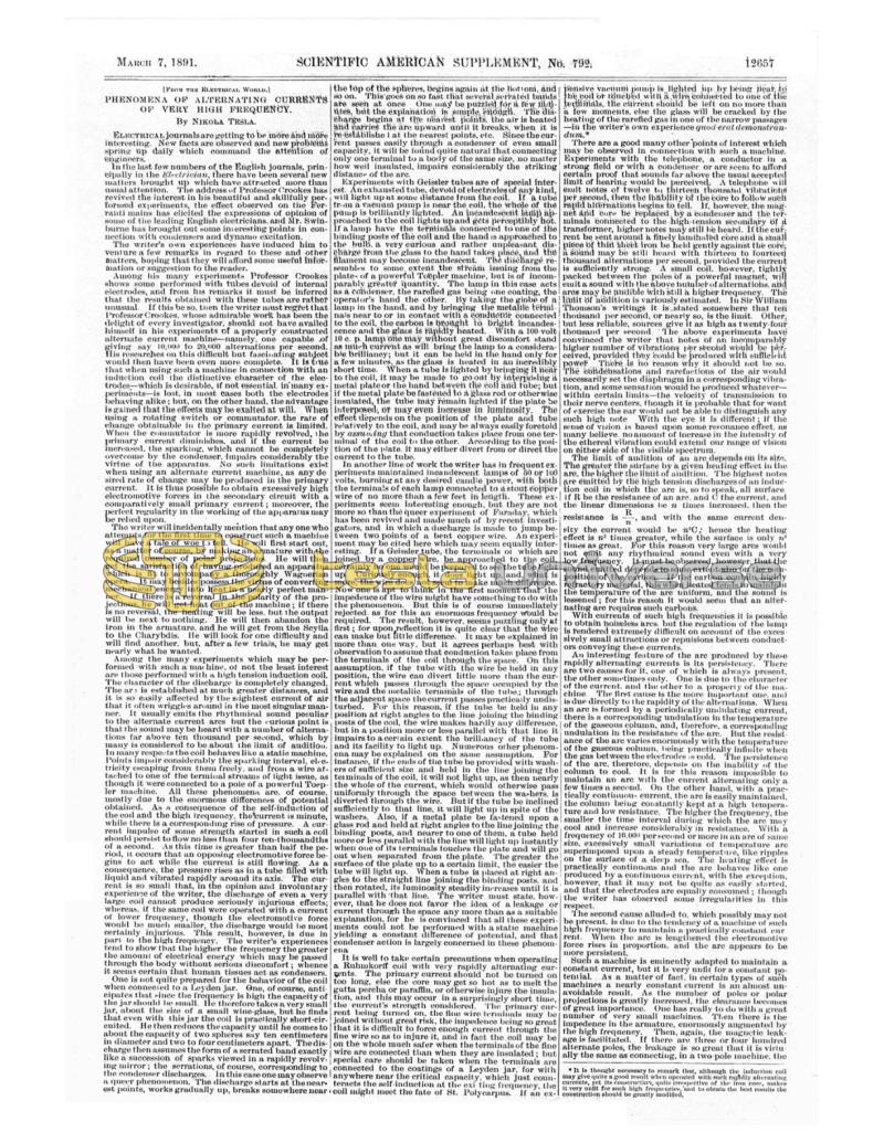 Preview of Phenomena of Alternating Currents of Very High Frequency (reprint 2) article