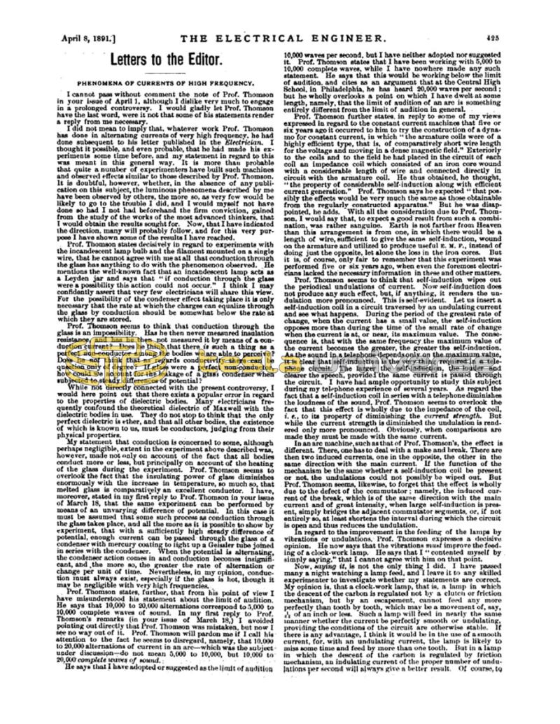 Preview of Phenomena of Currents of High Frequency article