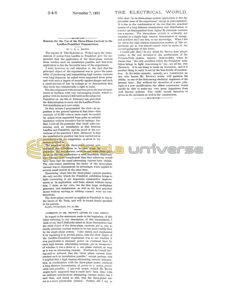 Preview of Reasons for the Use of the Three-Phase Current in the Lauffen-Frankfort Transmission article